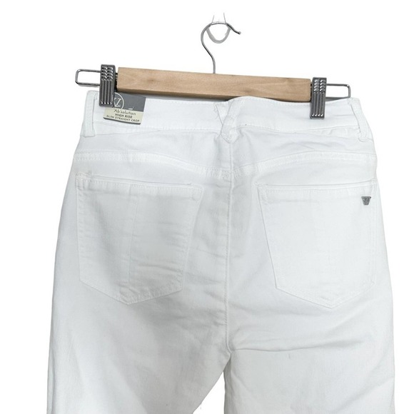 Wit & Wisdom Ab'Solution White  High Waist Raw Hem Straight Leg Jeans - Picture 5 of 8